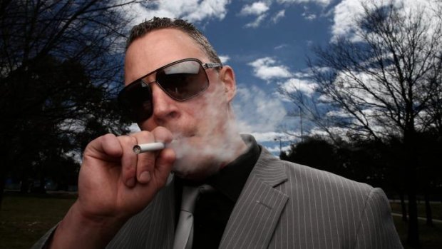 Increasingly popular: More people, like Drew, from Canberra, are using e-cigarettes.