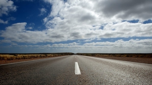 The isolated Eyre Highway in South Australia where the unprovoked attack occurred 