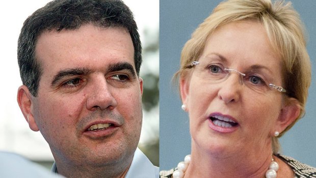 The LNP government was tarnished by the sacking of Campbell Newman’s "handpicked" transport department Director-General, Michael Caltabiano (left) and the forced resignation of Ros Bates over a controversy surrounding meetings with lobbyists.