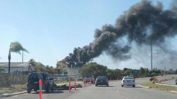 People were warned to close windows and turn off air conditioners due to fumes and smoke from a chemical fire.