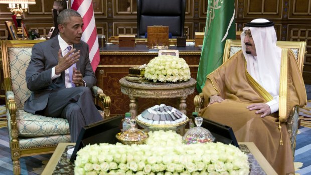 President Barack Obama and Saudi Arabia's King Salman meet at Erga Palace in Riyadh, Saudi Arabia, earlier this year.