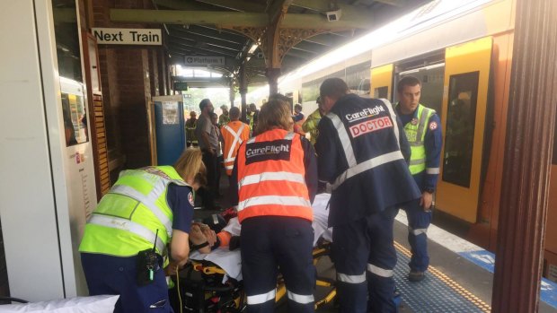 Some of those injured needed to be treated inside the damaged train before being carried to safety.