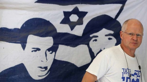 Protest tent ... Gilad Shalit’s father, Noam.