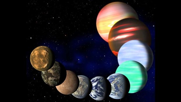 An artist's impression of the different types of planets in the Milky Way.