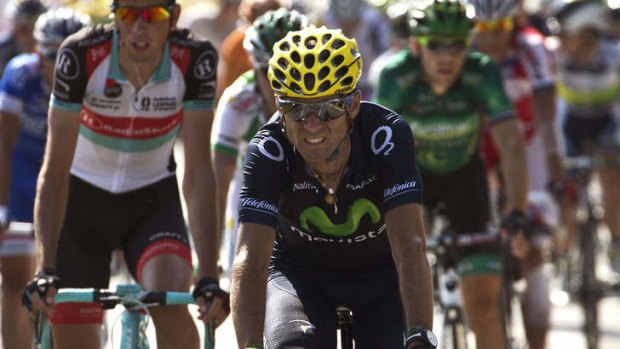 Unlucky: Spain's Alejandro Valverde suffered a mechanical problem with his bike on stage 13 which has effectively eliminated him from overall G.C. contention.