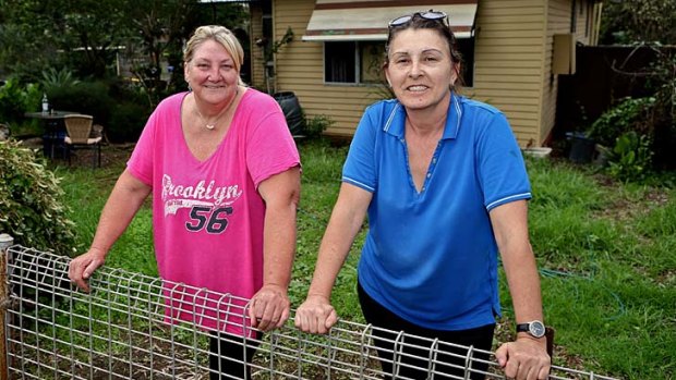 Against: Lesley Redshaw, left, and Kim Jelfs, long-time renters in Badgerys Creek, disagree with the proposal for an airport.