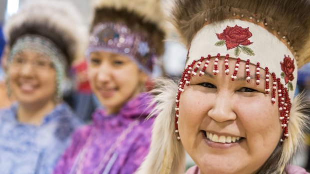 Native women at the Alaska Native Heritage Centre.