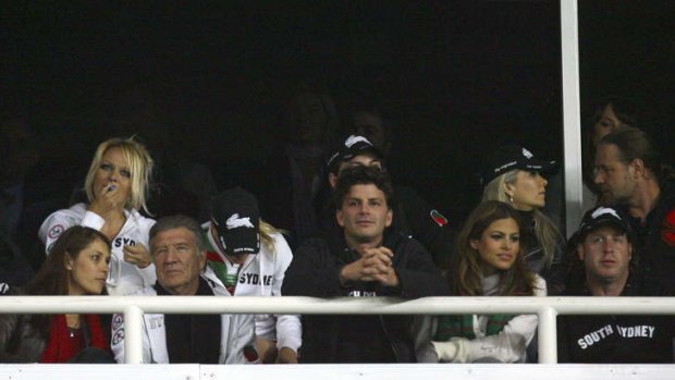 Pamela Anderson joined Crowe to take in a Rabbitohs match.