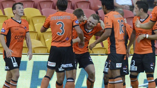 Flying high: Brisbane Roar appear to be running away with the minor premiership.