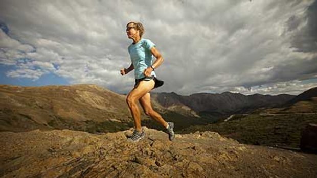 Diane Van Deren training at 3600 metres at Loveland Pass in Colorado.