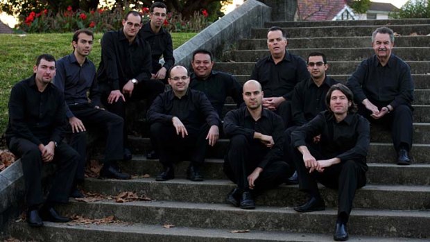 Bonds ... Basil Stavropoulos, top right, with the Melisma Ensemble that he joined last year.