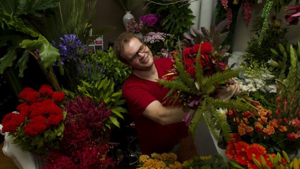 In his element: Perth florist Matthew Landers.