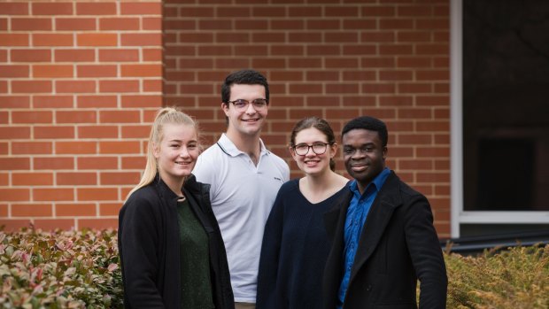 The students want the public to come and hear the impressive array of speakers. Pictured are students Sophie McGready, 17; Huw Smith 17, Rosie Goggs ,18 and Nii Adjei, 17. 