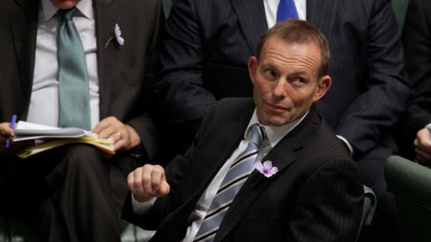 Opposition Leader Tony Abbott during Question Time at Parliament House last week.