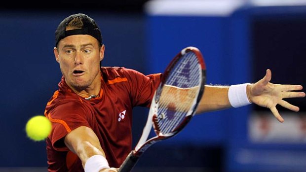 Lleyton Hewitt played his customary fighting game but could not hold out long enough.