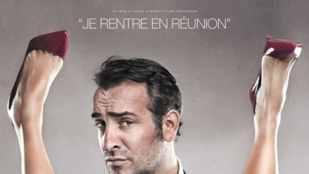 Poster for the film <i>Les Infideles (The Players)</i> featuring Jean Dujardin. The caption reads: "I'm going into a meeting".