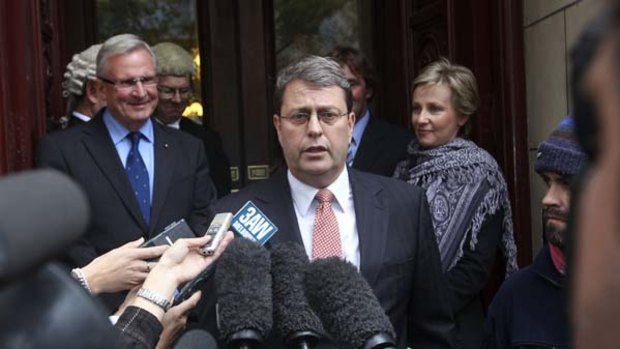 Bruce Guthri leaving the Victorian Supreme court.