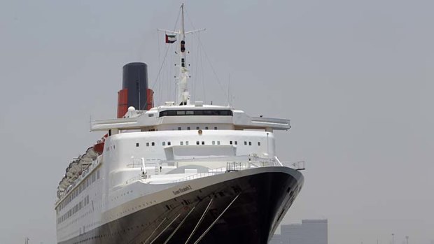 The QE2 is currently moored in Port Rashid in Dubai - a gritty commercial port a long way from the tourist-friendly neighbourhood of Palm Jumeirah where it was originally set to be located - and will stay there.
