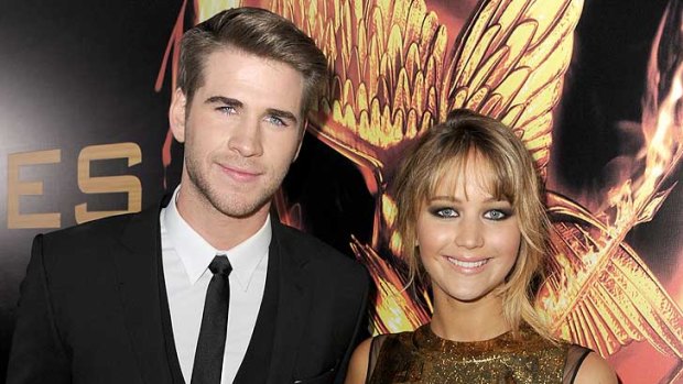 Young stars of the The Hunger Games ... Liam Hemsworth and  Jennifer Lawrence.