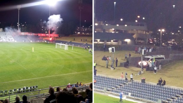 The evidence ... photos from Twitter show the flare, and an ambulance arriving at the ground.