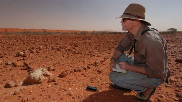 Mike Smith at work in the Simpson Desert.