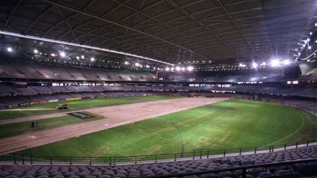 The Docklands stadium with the roof closed.