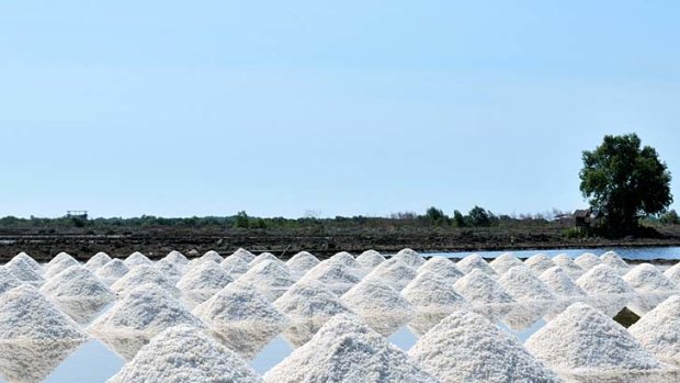 A salt farm in Samut Sakhon.