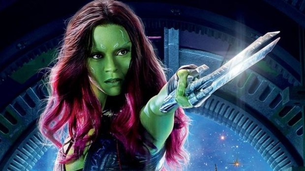 Going green: Zoe Saldana  plays Gamora in <i>Guardians of the Galaxy</i>.