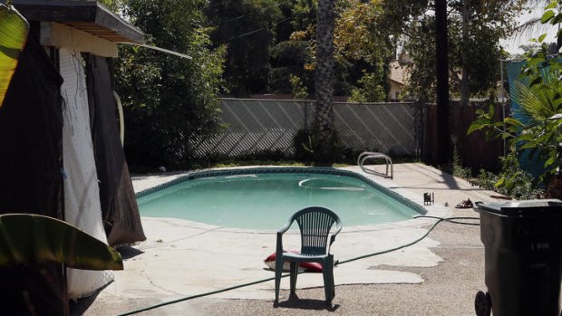 The swimming pool at Rodney King's home, where he was found dead.