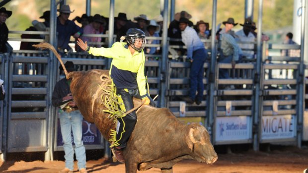 Tammara Wrenn in action at the Mt Isa Rodeo.
