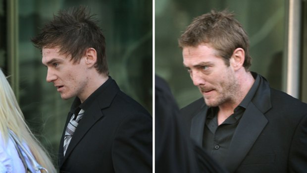 Jesse Mallinder (right) said he acted in self-defence at the MCG. Dayne Siegle (left) has denied the charges.