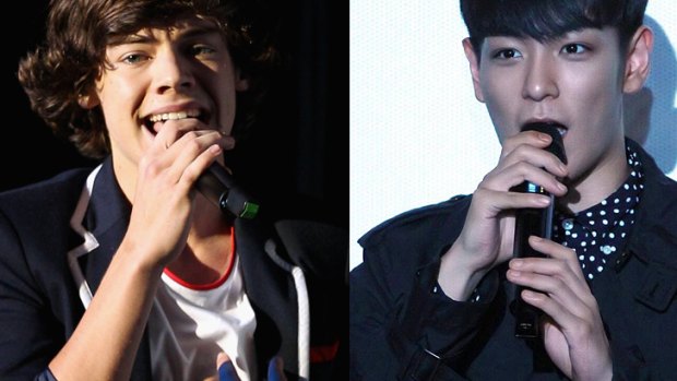 South Korea's answer to One Direction's Harry Styles (left): Big Bang's T.O.P. (right)* corrected.