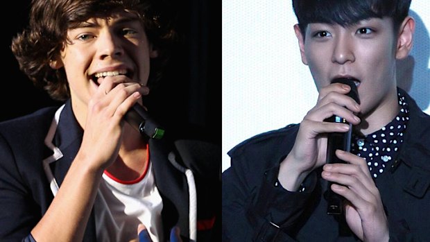 South Korea's answer to One Direction's Harry Styles (left): Big Bang's T.O.P. (right)* corrected.