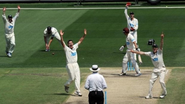 Nathan Hauritz batting for Queensland against Victoria at the  MCG.