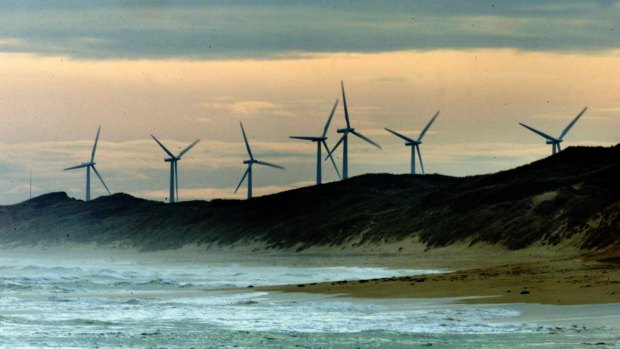 A wind farm in Port Fairy, Victoria.