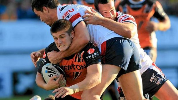 Shark hunt: Blake Ayshford could be the latest player to defect from Wests Tigers to Cronulla.