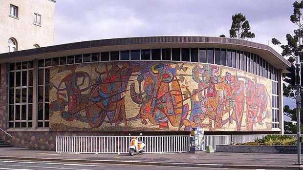 This colourful wall mural was added when Brisbane's Old State Library was extended in 1965.