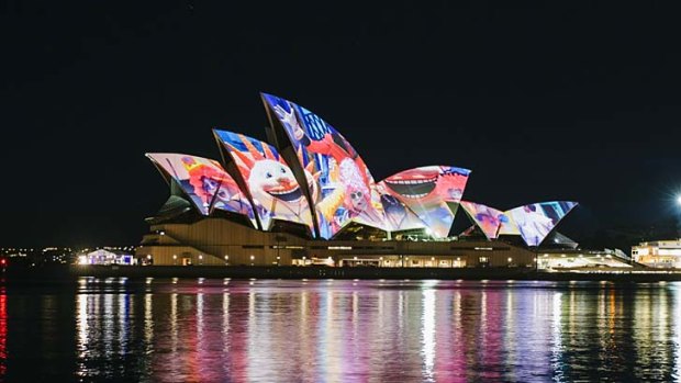 Images sent in by ordinary Australians were shown on the sails of the Sydney Opera House.