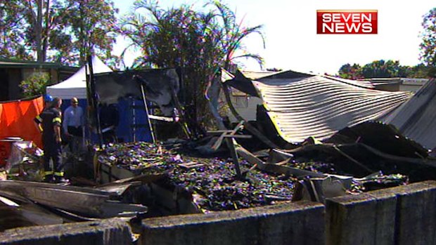 The remains of the destroyed home.