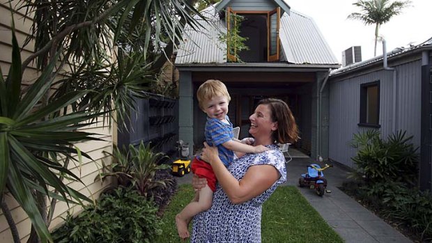 ''We are incredibly lucky'': Kim Murphy, with son Rory, 2, bought at the right time in Balmain.