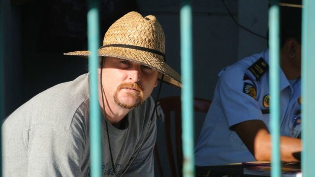 Frustrated and waiting: Martin Stephens, pictured at Kerobokan on Friday, is among four of the Bali Nine drug smugglers who are unsure if their applications for a reduction in their life sentences have been rejected.