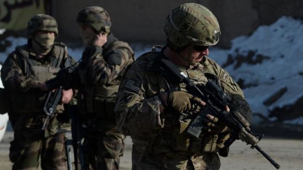 French and US soldiers, part of the NATO-led International Security Assistance Force, in Kabul.