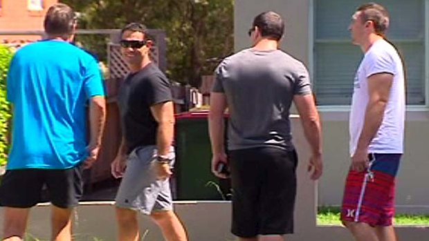 The day after the Sharks' emotion-charged 12-10 defeat of Gold Coast on Sunday night, Flanagan caught up with captain Paul Gallen, injured centre Ben Pomeroy and sacked trainer Mark Noakes at a Caringbah cafe.