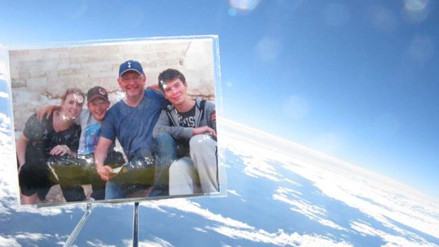 Michael Gruber, 15, sent a family photo into space as part of a school project.