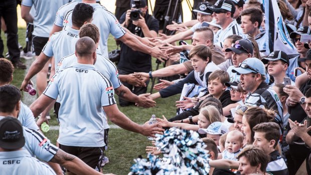 NSW NRL Cronulla Sharks players meet and greet fans at Southern Cross Group Stadium, Cronulla. 27th September 2016, Photo: Wolter Peeters, The Sydney Morning Herald.