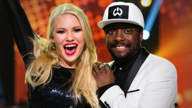 <i>Voice</i> winner Anja Nissen with her coach will.i.am.