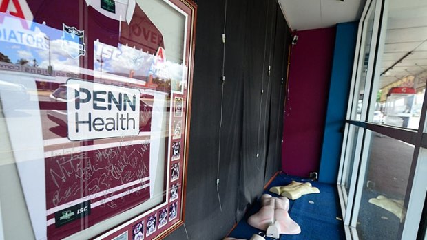 A Manly Sea Eagles jersey is the only thing left after two break-ins at a Rockhampton picture framing shop. Photo Allan Reinikka / The Morning Bulletin