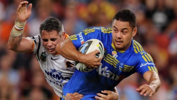 The man: Jarryd Hayne (right) has been in great form for the Eels  this season.