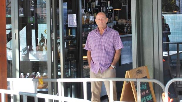 Riverside Cafe owner Bryan Molnar is among those who says his business has suffered because of Elizabeth Quay construction.
