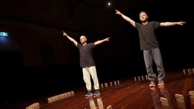 Antony Hamilton, left, and Alisdair Macindoe are preparing a piece for <i>Dance Massive</i> called <i>Meeting</i> that includes 64 specially created new instruments. 